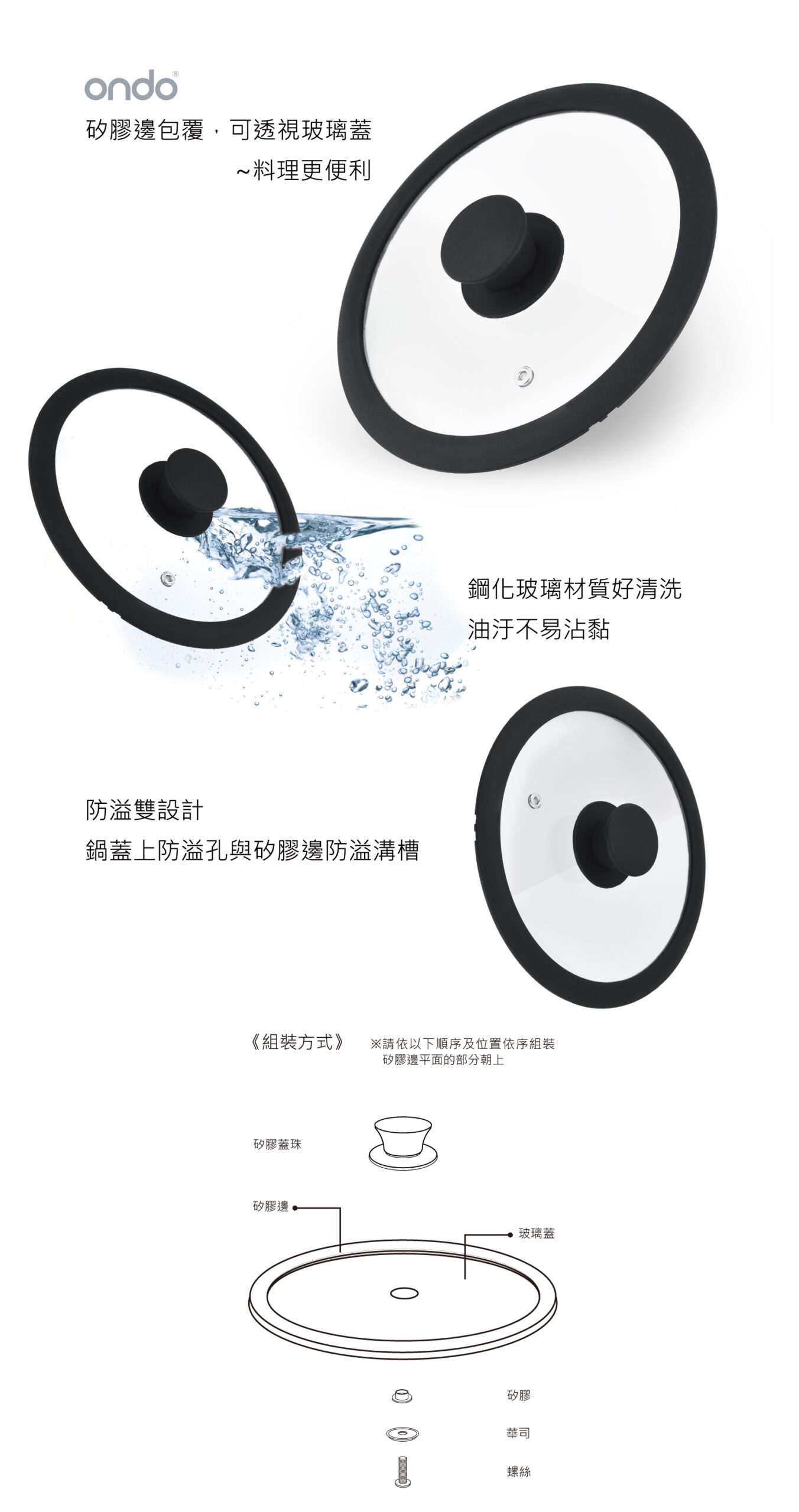 耐熱玻璃蓋，防油污